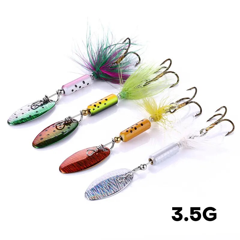 Fishing Hook Offset - 금속 VIB 미끼 1PCS 3.5g 깃털