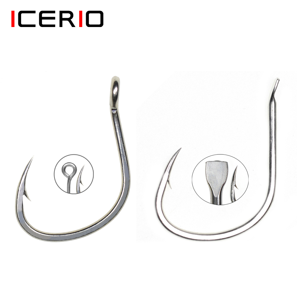 Fishing Hook Assortment - ICERIO 10개입, 무광택 틴 코팅 처리,