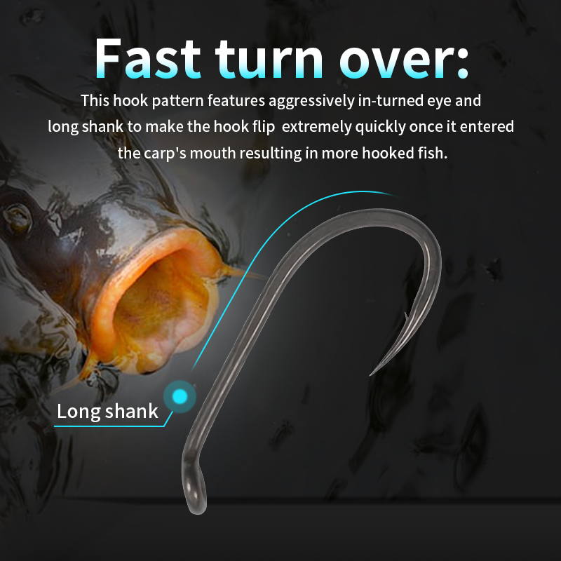 잉어 낚시 후크 긴 생크 마이크로 가시 크기, PTFE - Fishing Hook Assortment 리뷰 및 가격